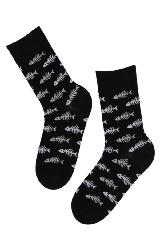 fishbone-black-cotton-socks
