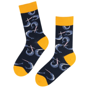 BITE cotton socks with narwhals for men