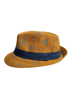 kids-brown-hat-with-blue-ribbon